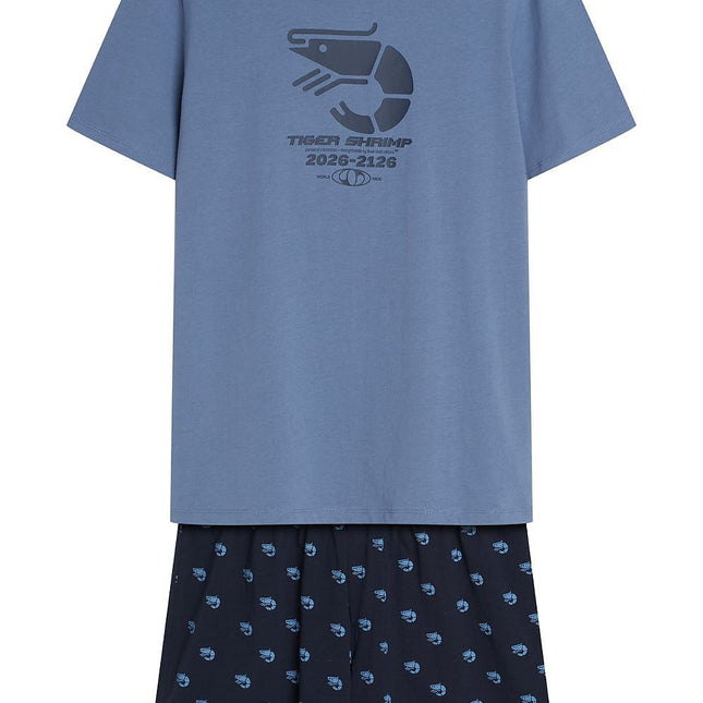 Comfortable Mens Pajamas Set With Round Neck T Shirt Front Print - Très Elite