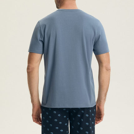 Comfortable Mens Pajamas Set With Round Neck T Shirt Front Print - Très Elite