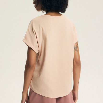 Women's Pajama Set Round Neckline Short Sleeve Top Subtle Print - Très Elite