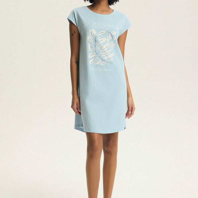 Nightshirt Model 224356 With Subtle Print Round Neck Short Sleeves - Très Elite