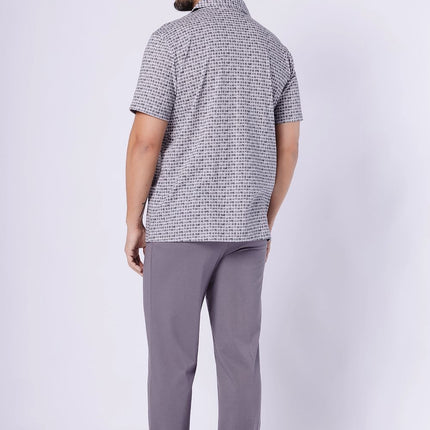 Men's Pyjama Set With Short Sleeve Collar Shirt And Pocketed Long Pants - Très Elite