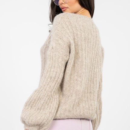 Jumper 224368 Womens Loose Fit Casual Long Sleeve Round Neck Sweater - Très Elite