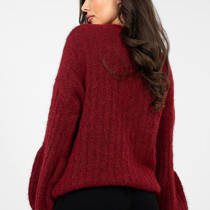 Elegant Womens Jumper 224370 Casual Knit Sweater With Long Sleeves Round Neck - Très Elite