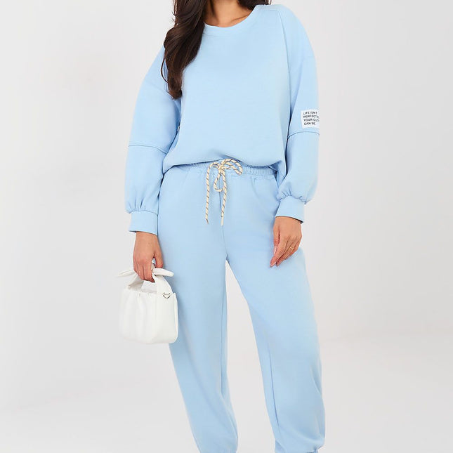 Casual Tracksuit Set With Long Sleeve Round Neck Sweatshirt For Everyday Wear - Très Elite
