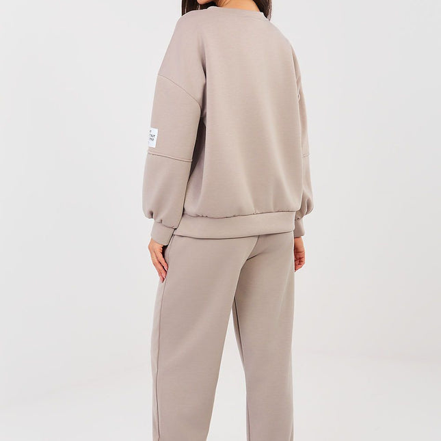 Casual Tracksuit Set With Round Neck Sweatshirt For Everyday Urban Wear - Très Elite