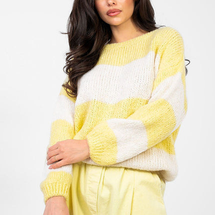 Womens Oversized Striped Sweater Jumper 224389 Relaxed Fit - Très Elite