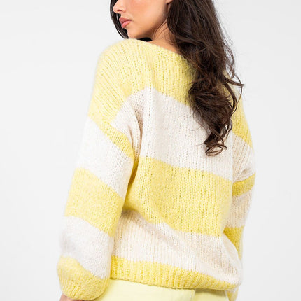 Womens Oversized Striped Sweater Jumper 224389 Relaxed Fit - Très Elite