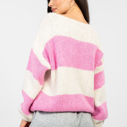 Oversized Striped Womens Jumper Sweater For Casual Everyday Wear 224390 - Très Elite