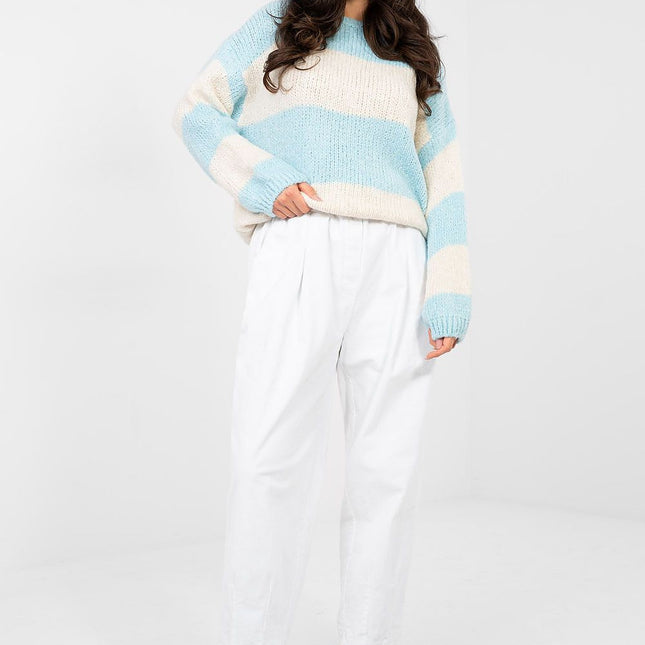 Womens Oversized Striped Jumper Sweater Model 224391 - Très Elite