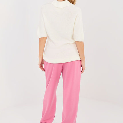 Elegant Tracksuit Trousers Jogger Style Model 224398 With Cuffed Legs - Très Elite