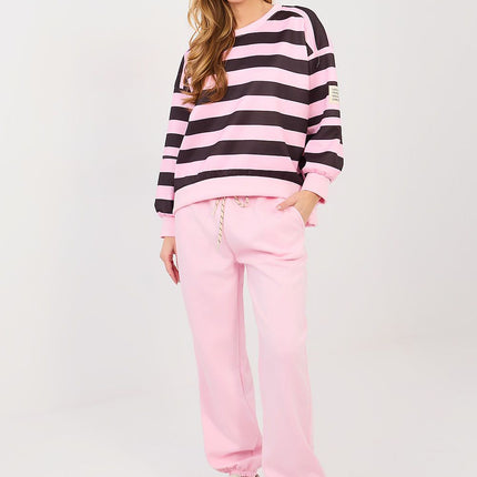 Casual Sweat Suit Set 224402 With Striped Sweatshirt And Comfort Fit - Très Elite