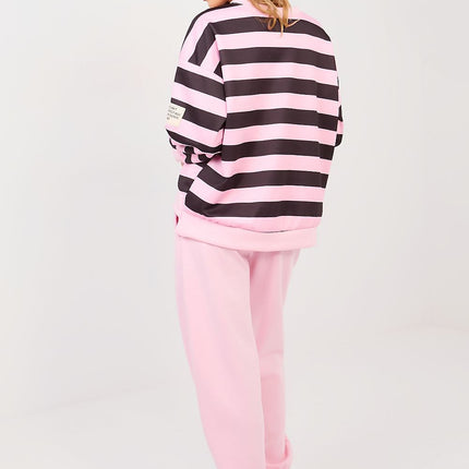 Casual Sweat Suit Set 224402 With Striped Sweatshirt And Comfort Fit - Très Elite