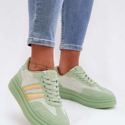 Womens Eco Suede Platform Sneakers With Two Straps And Foam Insole - Très Elite