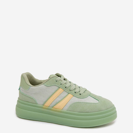 Womens Eco Suede Platform Sneakers With Two Straps And Foam Insole - Très Elite