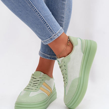 Womens Eco Suede Platform Sneakers With Two Straps And Foam Insole - Très Elite