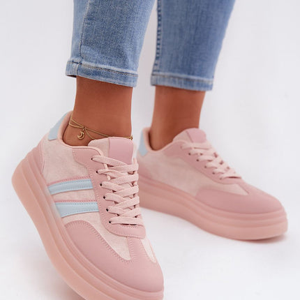 Womens Eco Suede Platform Sneakers With Two Straps And Foam Insole - Très Elite