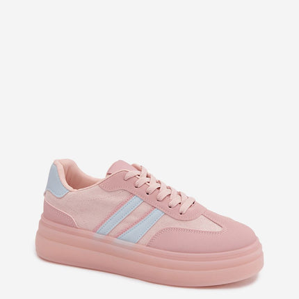 Womens Eco Suede Platform Sneakers With Two Straps And Foam Insole - Très Elite