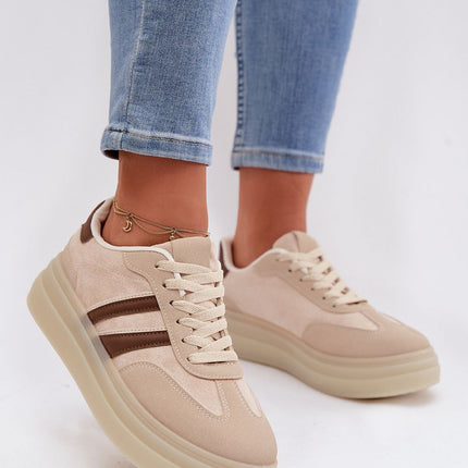 Womens Eco Suede Platform Sneakers With Two Straps And Foam Insole - Très Elite