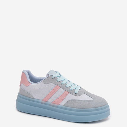 Womens Eco Suede Platform Sneakers With Two Straps And Foam Insole - Très Elite