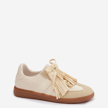 Women's Eco-Suede Sneakers With Removable Fringe Details And Foam Insole - Très Elite
