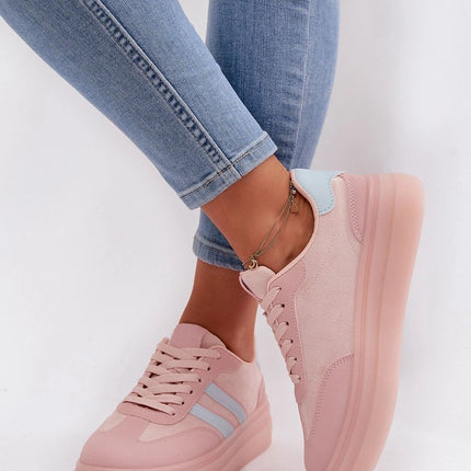 Womens Eco Suede Platform Sneakers With Two Straps And Foam Insole - Très Elite