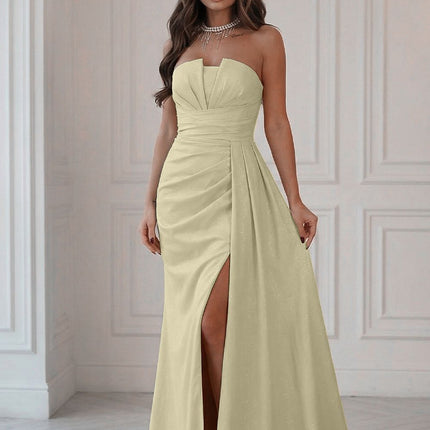 Bicotone Elegant Long Dress with Pockets and Adjustable Straps