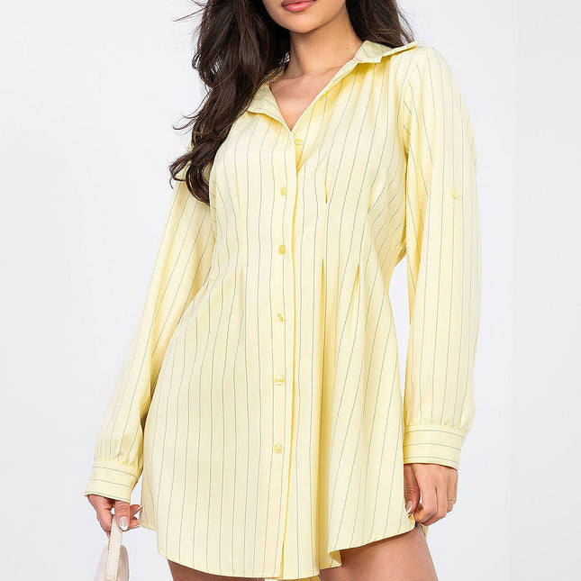Rue Paris Elegant Daydress with Pockets and Short Sleeves