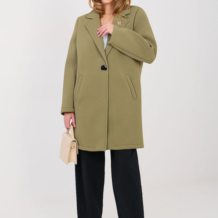 Rue Paris Professional Longline Coat with Pockets and Belted Waist