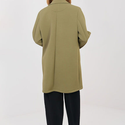 Rue Paris Professional Longline Coat with Pockets and Belted Waist