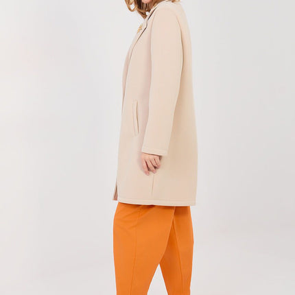 Rue Paris Professional Longline Coat with Pockets and Belted Waist