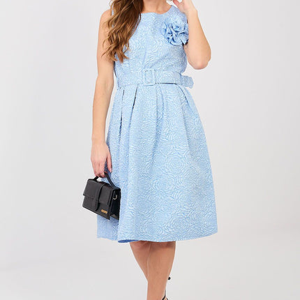 Rue Paris Elegant Cocktail Dress with Sleeveless Design & Flowy Skirt
