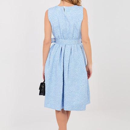 Rue Paris Elegant Cocktail Dress with Sleeveless Design & Flowy Skirt