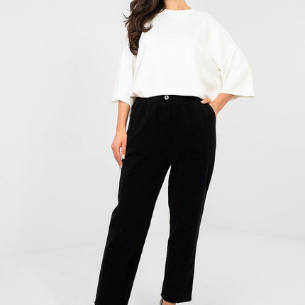 Italy Moda Professional Corduroy Trousers with Stretch and Comfort Fit
