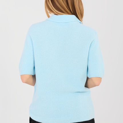Italy Moda Professional Short Sleeve Sweater - Lightweight & Stylish