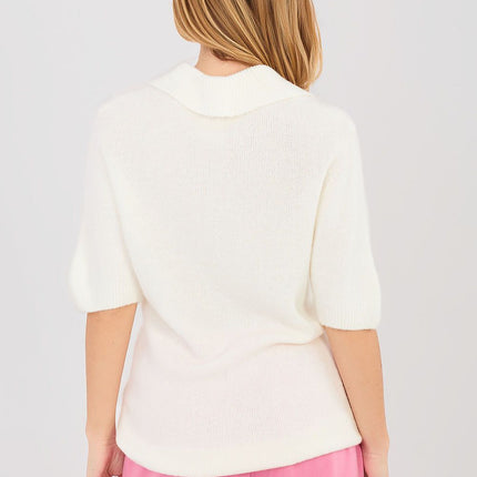 Italy Moda Professional Short Sleeve Sweater - Lightweight & Stylish