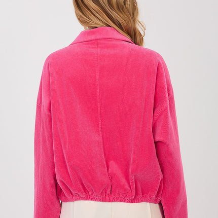 Rue Paris Women's Corduroy Jacket with Pockets and Button Closure
