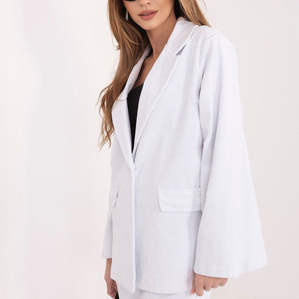 Rue Paris Women's Professional Tailored Jacket with Pockets & Lining
