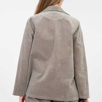 Rue Paris Women's Professional Tailored Jacket with Pockets & Lining