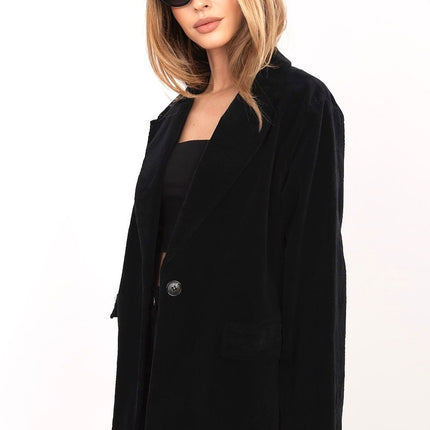 Rue Paris Women's Professional Tailored Jacket with Pockets & Lining