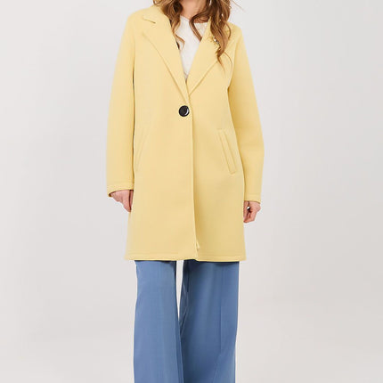 Rue Paris Professional Longline Coat with Pockets and Belted Waist
