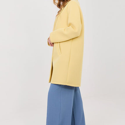 Rue Paris Professional Longline Coat with Pockets and Belted Waist