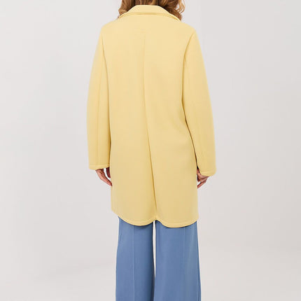 Rue Paris Professional Longline Coat with Pockets and Belted Waist
