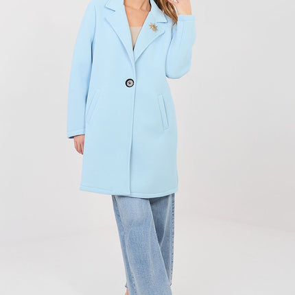Rue Paris Professional Longline Coat with Pockets and Belted Waist