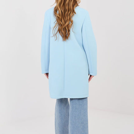 Rue Paris Professional Longline Coat with Pockets and Belted Waist