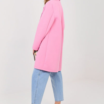 Rue Paris Professional Longline Coat with Pockets and Belted Waist