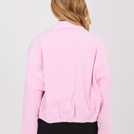 Rue Paris Women's Corduroy Jacket with Pockets and Button Closure