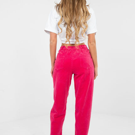 Rue Paris Women's Corduroy Trousers - Tailored Fit, Soft Fabric