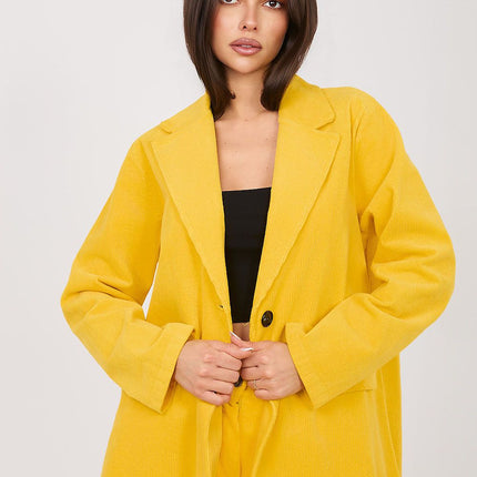 Rue Paris Women's Professional Tailored Jacket with Pockets & Lining