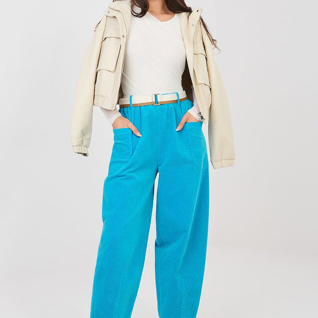 Rue Paris Professional Corduroy Trousers with Stretch & Pockets