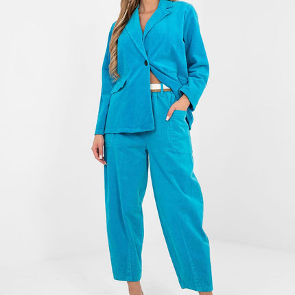 Rue Paris Professional Corduroy Trousers with Stretch & Pockets